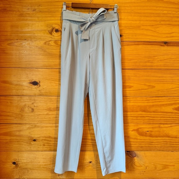 Athleta Skyline Pant II in Blue Star Paperbag Tie Waist Bow High Rise 0 530640 - Picture 2 of 11